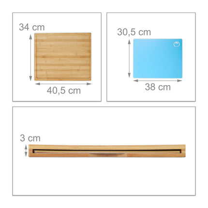 Placa de taiere din bambus cu 6 rogojini