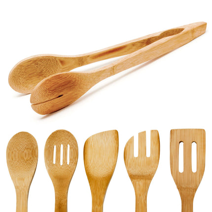 Set de 7 ustensile de bucătărie din bambus