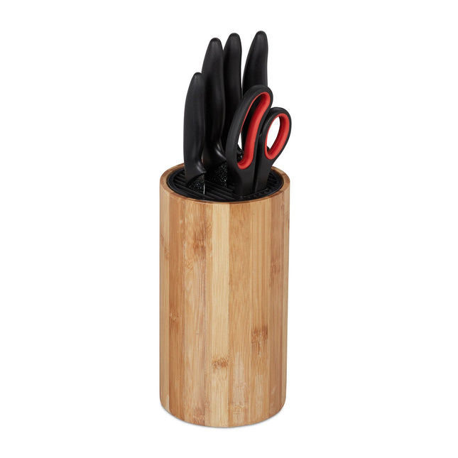 Bamboo knife block without knives