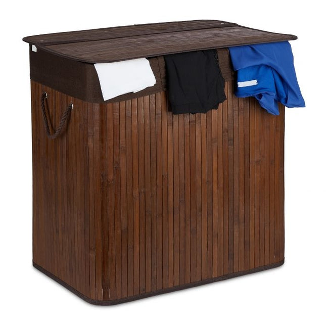 Cos de rufe din bambus 3 compartimente