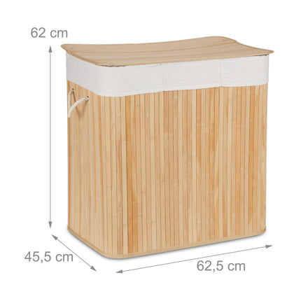 Cos de rufe din bambus 3 compartimente