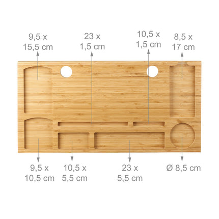Suport pentru monitor din bambus cu 8 compartimente