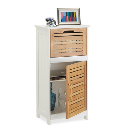 Dulap lateral din bambus alb