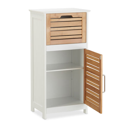 Dulap lateral din bambus alb