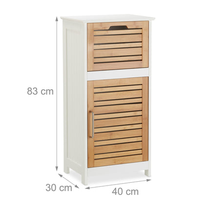 Dulap lateral din bambus alb