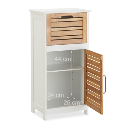 Dulap lateral din bambus alb