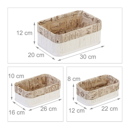 Coș de depozitare din bambus - set de 3