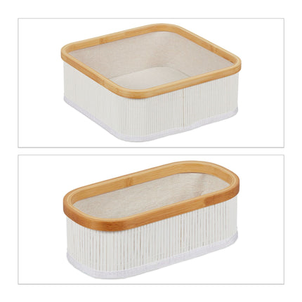 Set de 3 cosuri de depozitare din bambus