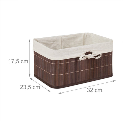 Set de 4 cosuri de depozitare din bambus