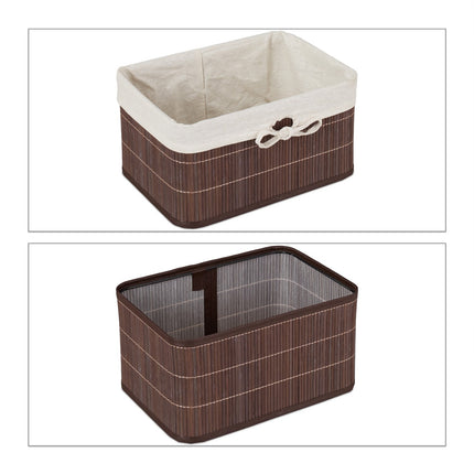 Set de 4 cosuri de depozitare din bambus