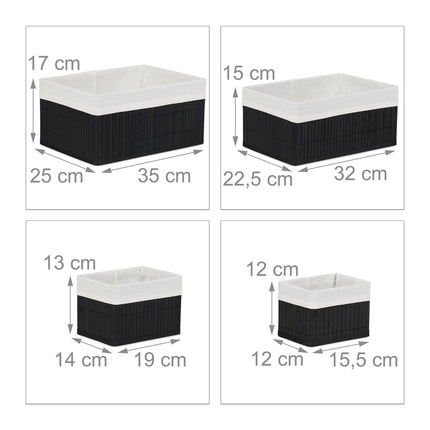 Coșuri de depozitare din bambus - set de 6