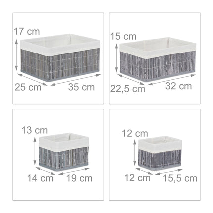 Coșuri de depozitare din bambus - set de 6