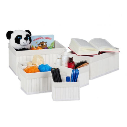 Coșuri de depozitare din bambus - set de 6