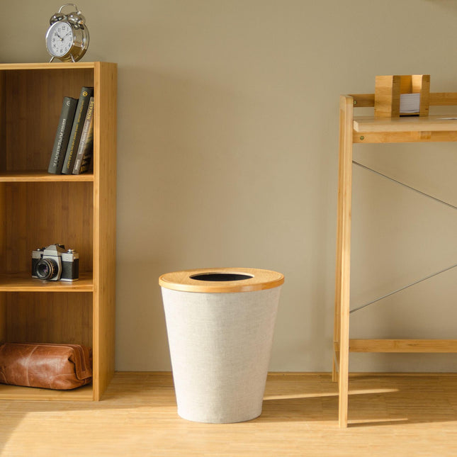 Coș de gunoi din bambus rotund