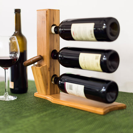 Raft pentru vin din bambus