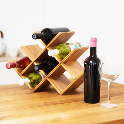 Raft pentru vin din bambus