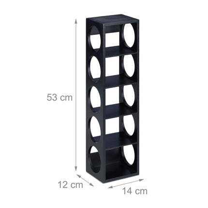 Raft pentru vin din bambus, negru