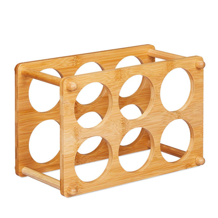Suport de vin din bambus pentru 6 sticle