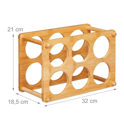 Suport de vin din bambus pentru 6 sticle