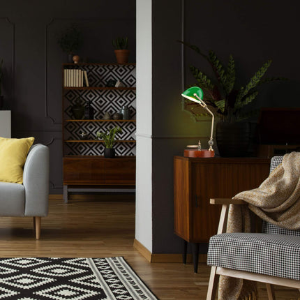 Lampa de bancher cu ecran verde