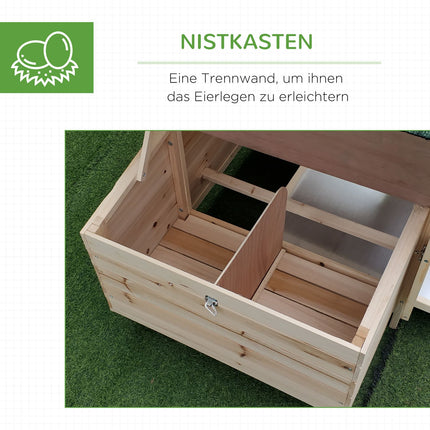 Chicken House with Run & Perches, Winterproof Pine