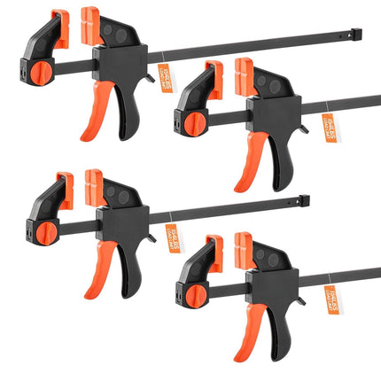 Bar Clamps Set, 2x12in and 2x6in, 70kg Quick-Grip