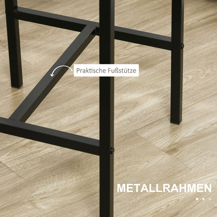 Set de bar cu masă și 2 scaune, MDF și metal, maro