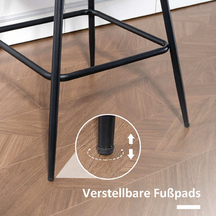 Set de 2 scaune de bar, 68 cm, pivotante la 360 de grade, negre, cu spătar