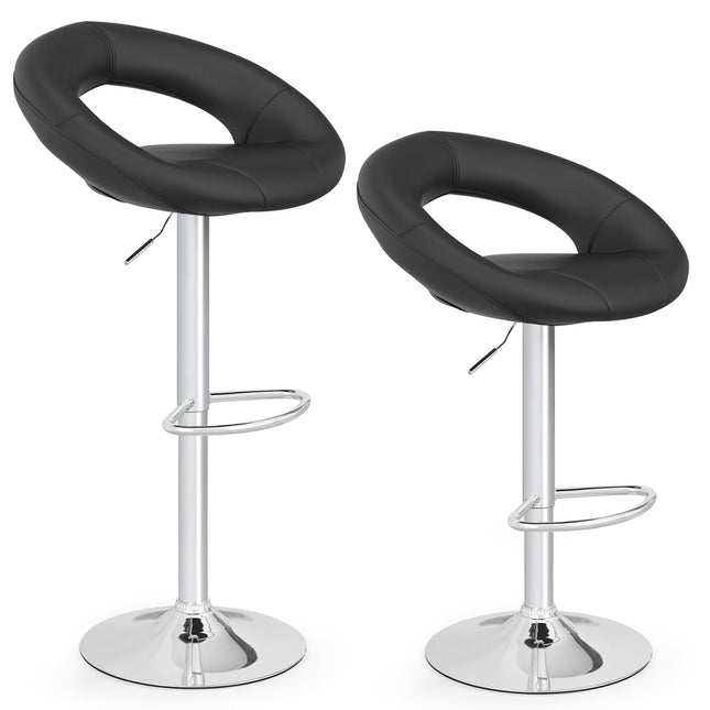 Set de 2 scaune de bar, reglabile pe înălțime, pivotante la 360°
