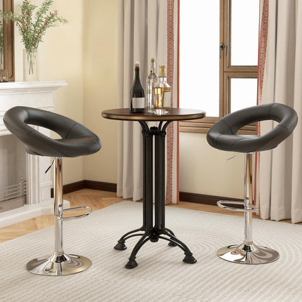 Set de 2 scaune de bar, reglabile pe înălțime, pivotante la 360°