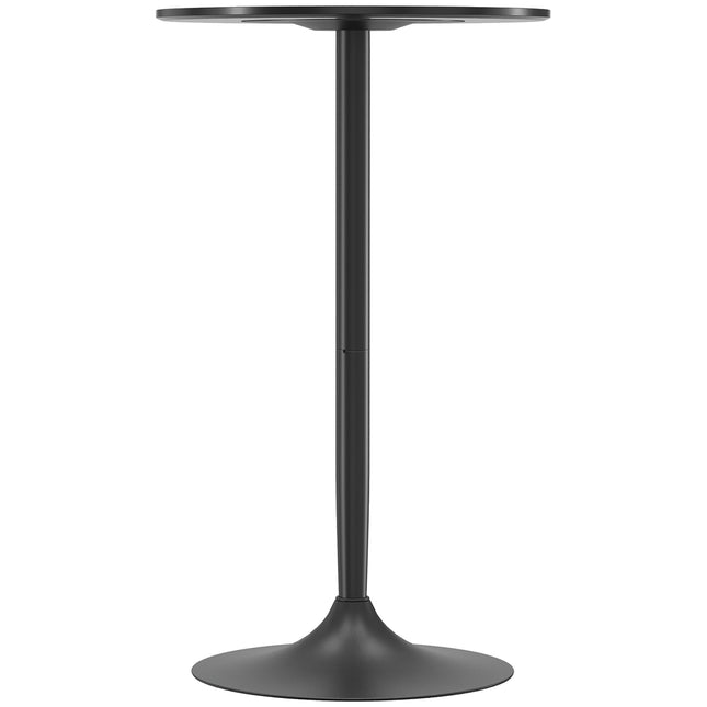 Masă de bar pentru 2 persoane, rotundă, 60x60x102 cm, neagră