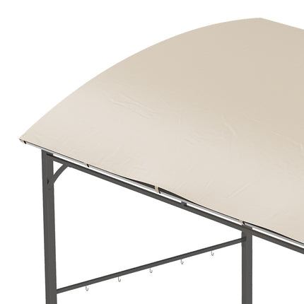 Grill roof with UV-resistant rain cover, beige steel frame