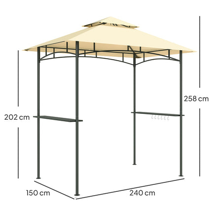 BBQ Gazebo, water repellent, flame retardant, 240x150x258cm