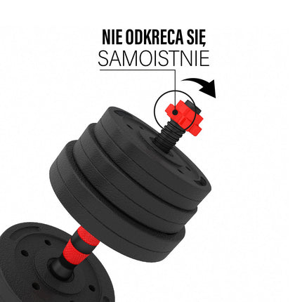 Set cu haltere și gantere, 20 kg, material compozit