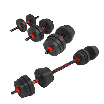 Set cu haltere și gantere, 20 kg, material compozit