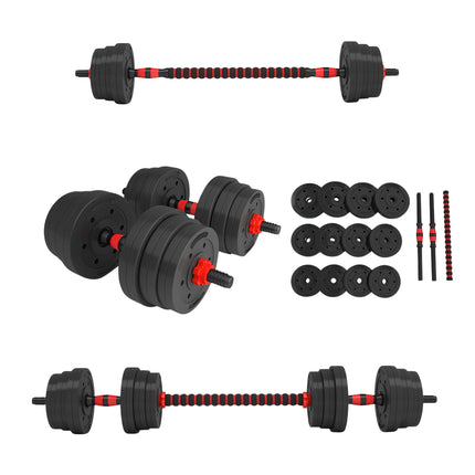 Set cu haltere și gantere, 20 kg, material compozit