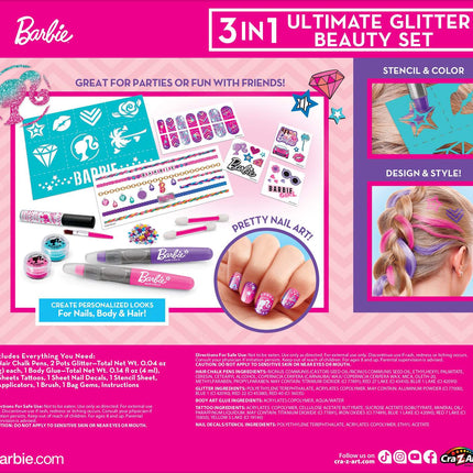 Barbie Set de frumusețe 3 în 1 Ultimate Glitter