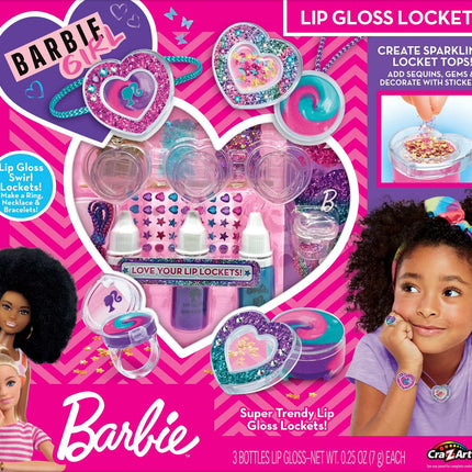 Set Barbie cu medalioane cu lip gloss Sparkling Sweet Heart