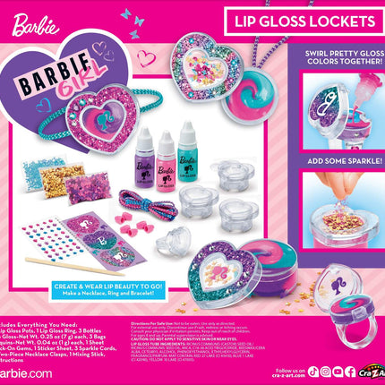 Set Barbie cu medalioane cu lip gloss Sparkling Sweet Heart