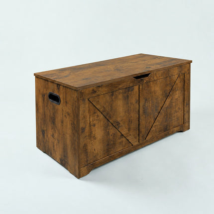 Bancă de depozitare în stil hambar, MDF maro – 100x40x46 cm