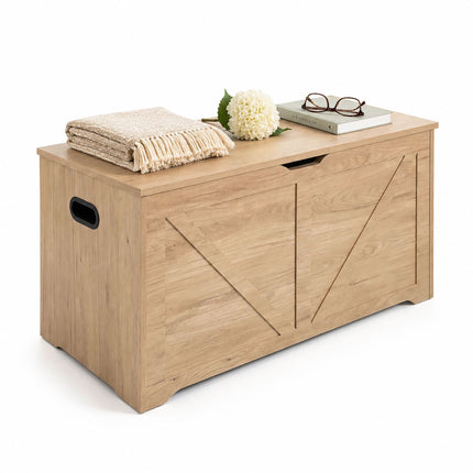 Bancă de depozitare în stil hambar, gri deschis, 100x40 cm, MDF