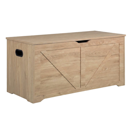 Bancă de depozitare în stil hambar, gri deschis, 100x40 cm, MDF