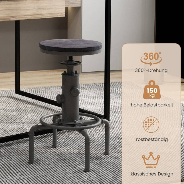 Scaun de bar reglabil in inaltime 59,5-75 cm scaun de bar din lemn si metal