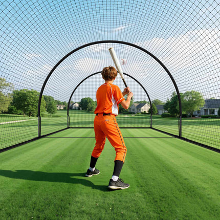 Baseball Batting Cage 19.9x12x8.2 ft, Machine Port