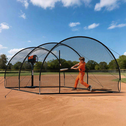 Baseball Batting Cage Net, 22.2ft, Portable, Pitching Machine Slot