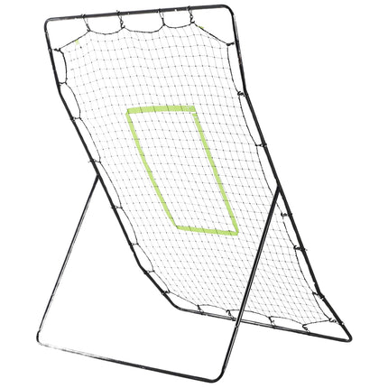 Baseball Rebounder PitchBack, plasă portabilă de perete de rebound cu zonă de lovire pentru baseball, fotbal, metal, negru, 123 x 174 cm