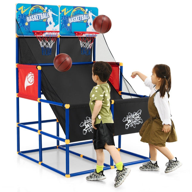 Basketball Arcade Game for Children Basketball Stand with 2 Baskets 90 x 90 x 140 cm