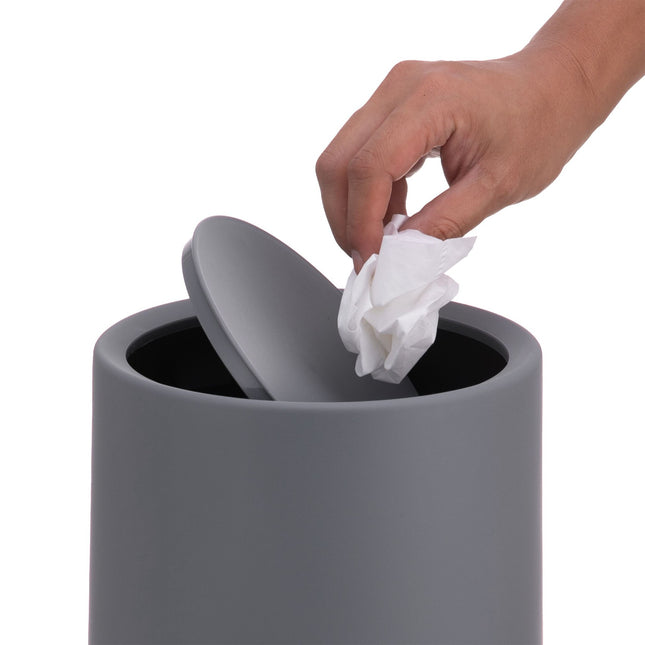 Coș de gunoi pentru baie cu capac basculant, 6 l, plastic