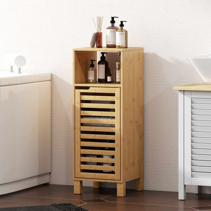 Dulap de baie cu raft deschis, bambus, 30x30 cm