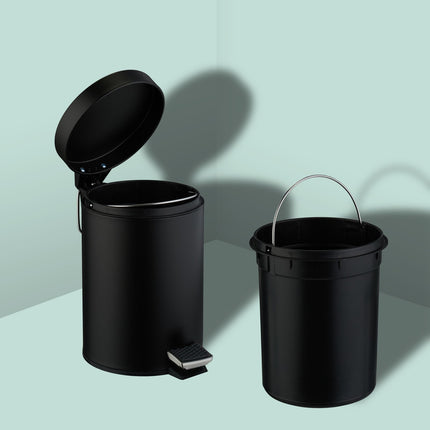 Coș de gunoi cu pedală pentru baie, 3L, metal mat